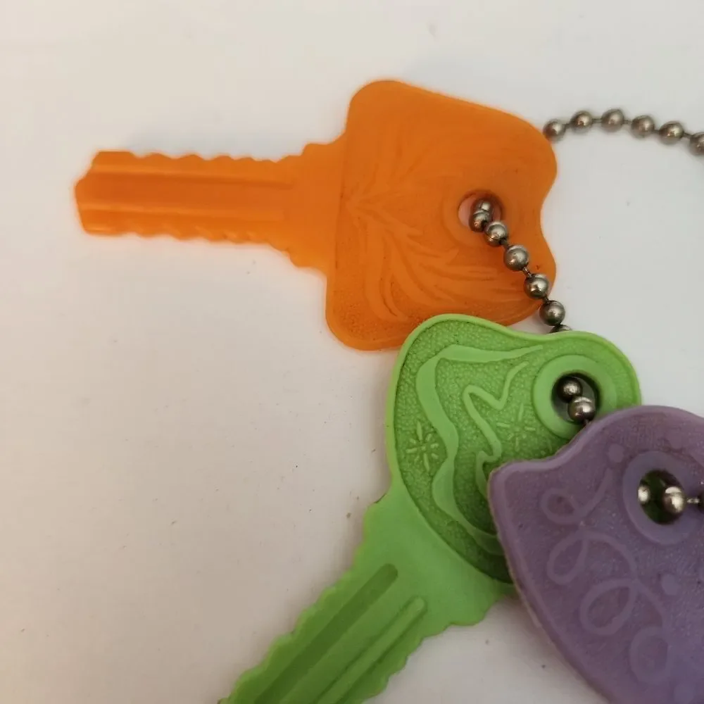 Vintage Set Of Plastic Kids Colorful Car Keys